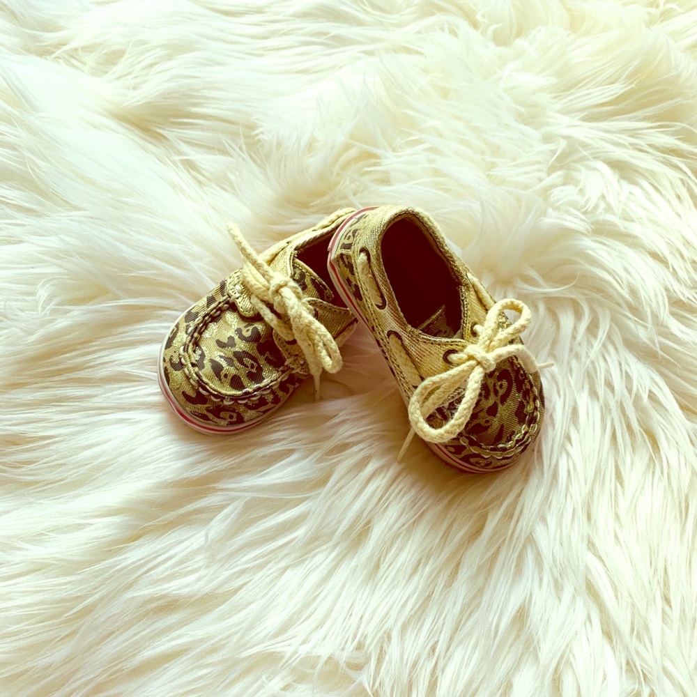 Sperry Top Sider 2M Leopard and Metallic Gold